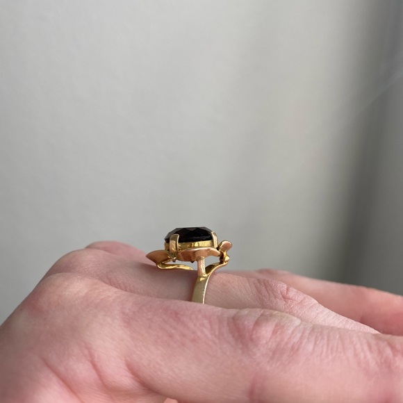 Stunning 14k Gold Large Smoky Quartz Ring - Picture 8 of 14